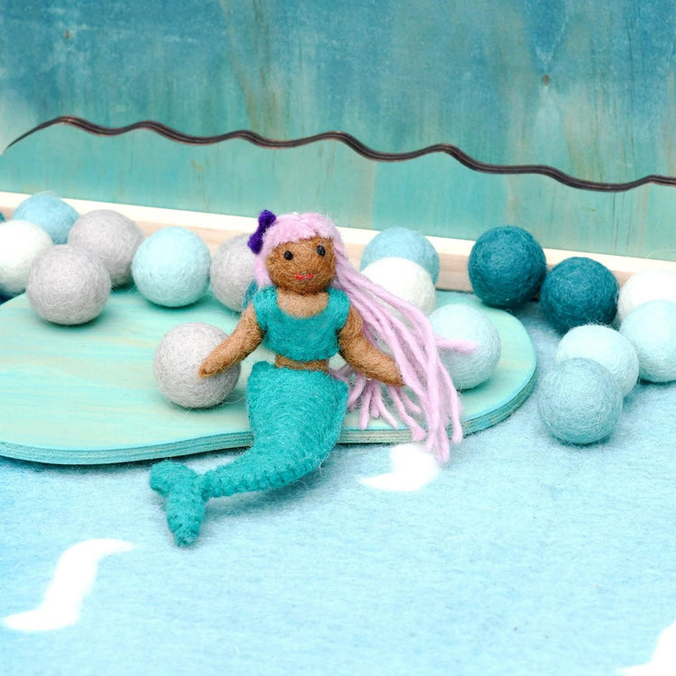 TARA TREASURES | FELT CORAL MERMAID HANGING - TURQUOISE TAIL by TARA TREASURES - The Playful Collective