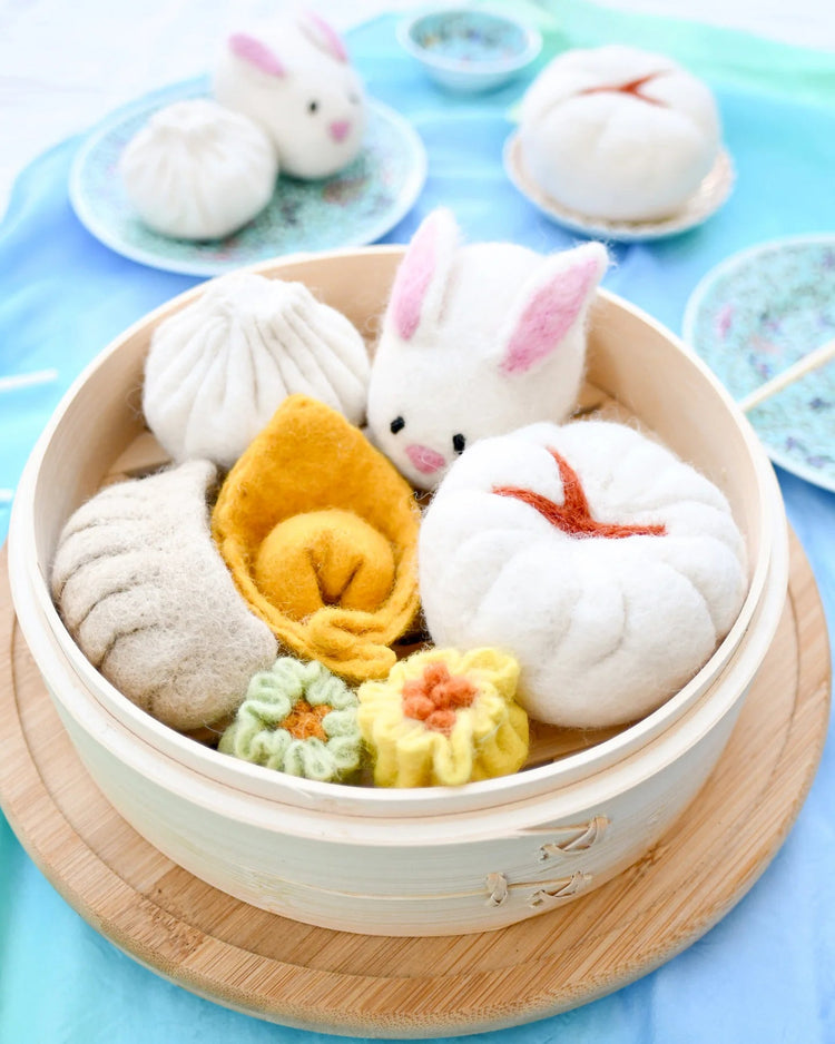 TARA TREASURES | FELT DIM SUM YUM CHA PLAY FOOD SET by TARA TREASURES - The Playful Collective