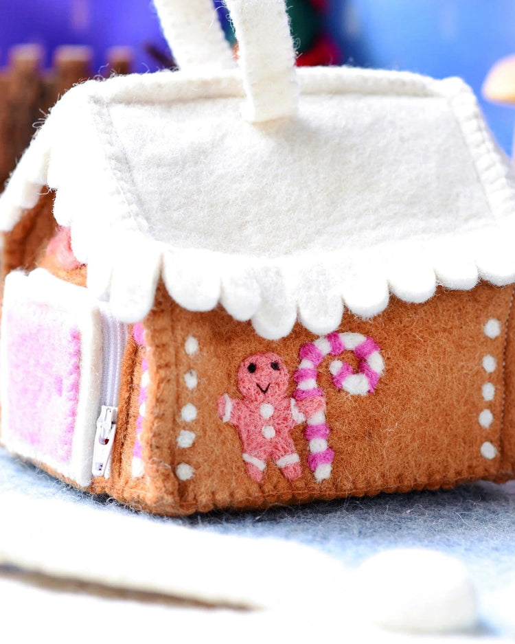 TARA TREASURES | FELT PINK GINGERBREAD HOUSE BAG by TARA TREASURES - The Playful Collective