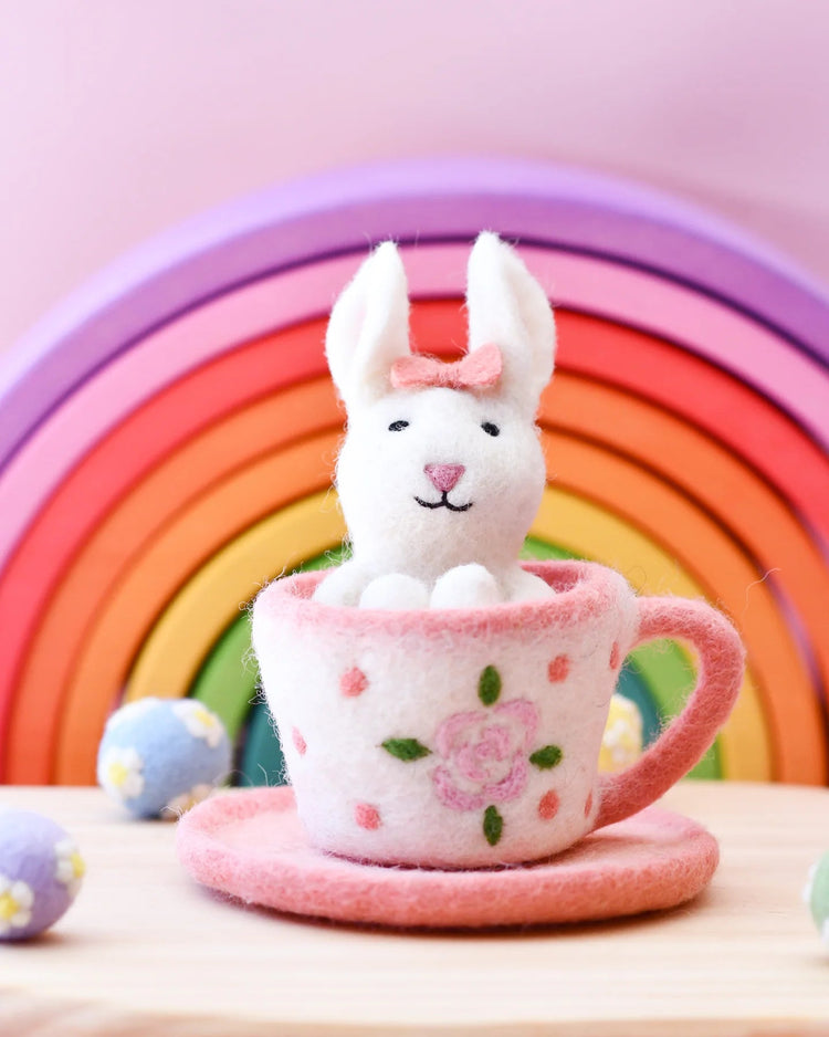 TARA TREASURES | FELT RABBIT IN A TEA CUP TOY *PRE-ORDER* by TARA TREASURES - The Playful Collective