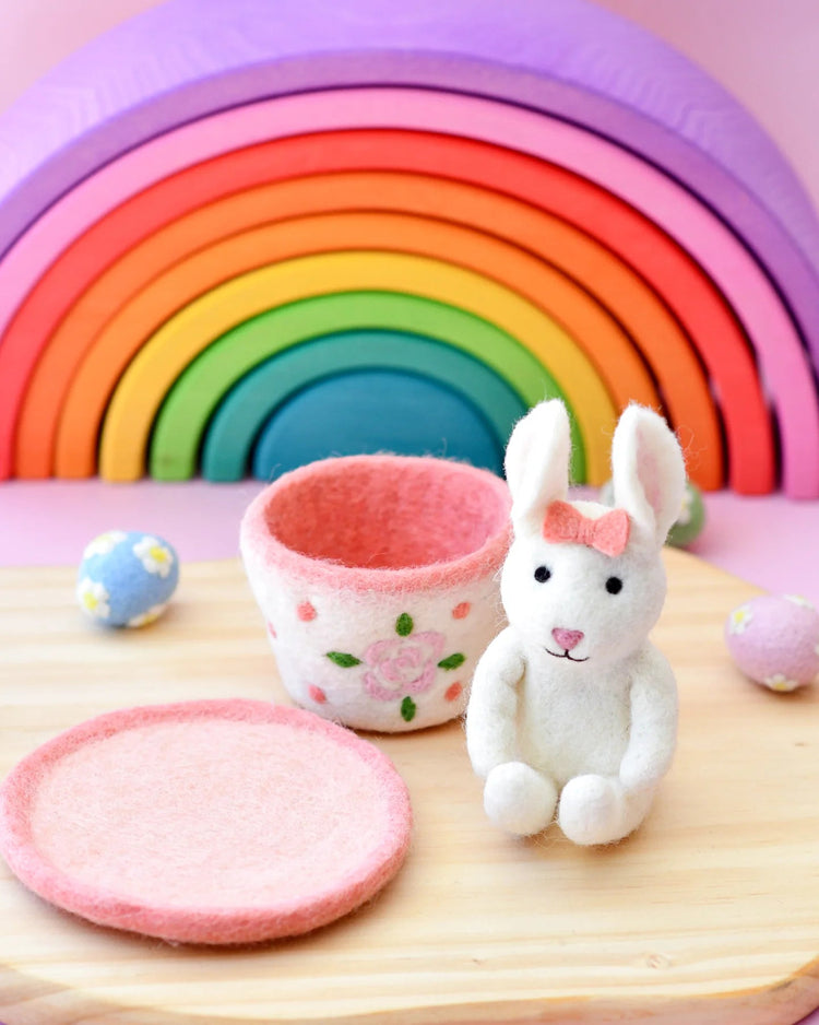 TARA TREASURES | FELT RABBIT IN A TEA CUP TOY *PRE-ORDER* by TARA TREASURES - The Playful Collective