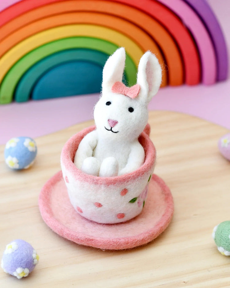 TARA TREASURES | FELT RABBIT IN A TEA CUP TOY *PRE-ORDER* by TARA TREASURES - The Playful Collective
