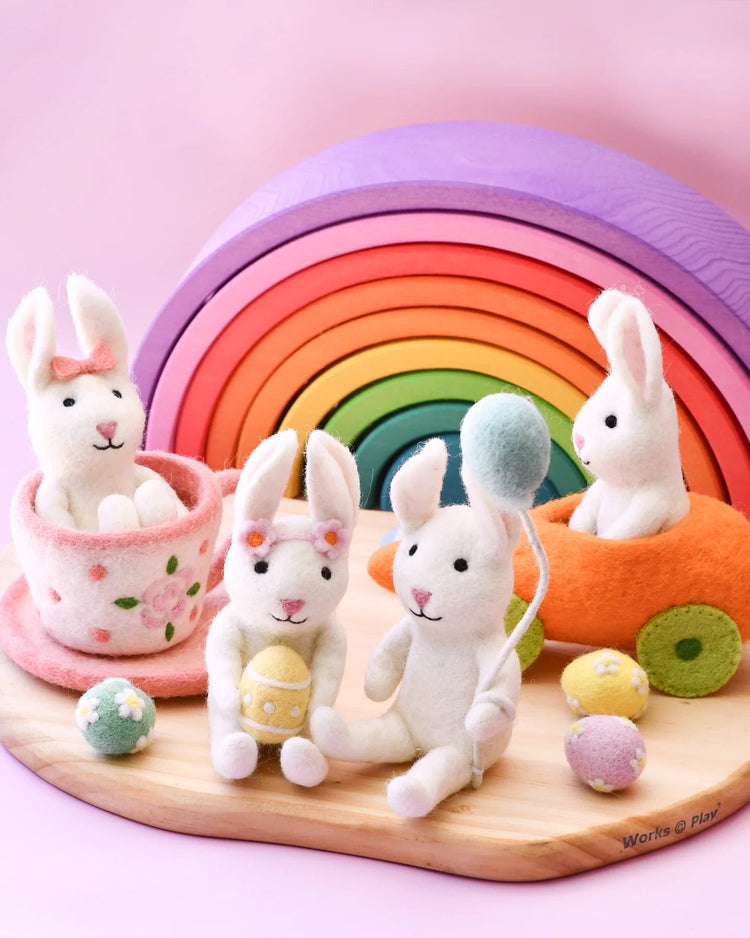 TARA TREASURES | FELT RABBIT WITH BALLOON TOY *PRE-ORDER* by TARA TREASURES - The Playful Collective