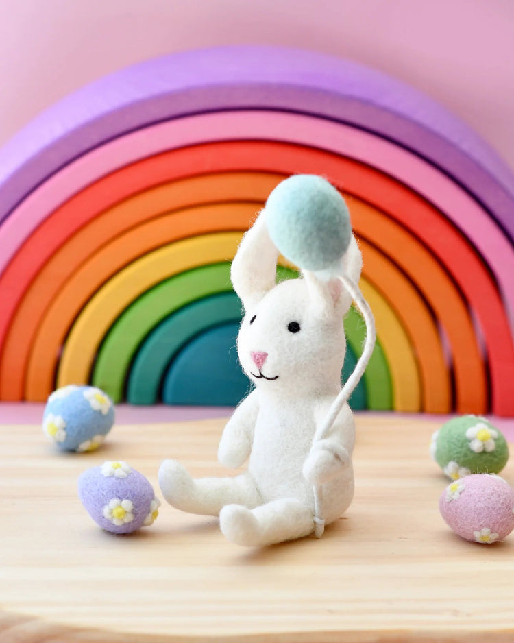 TARA TREASURES | FELT RABBIT WITH BALLOON TOY *PRE-ORDER* by TARA TREASURES - The Playful Collective