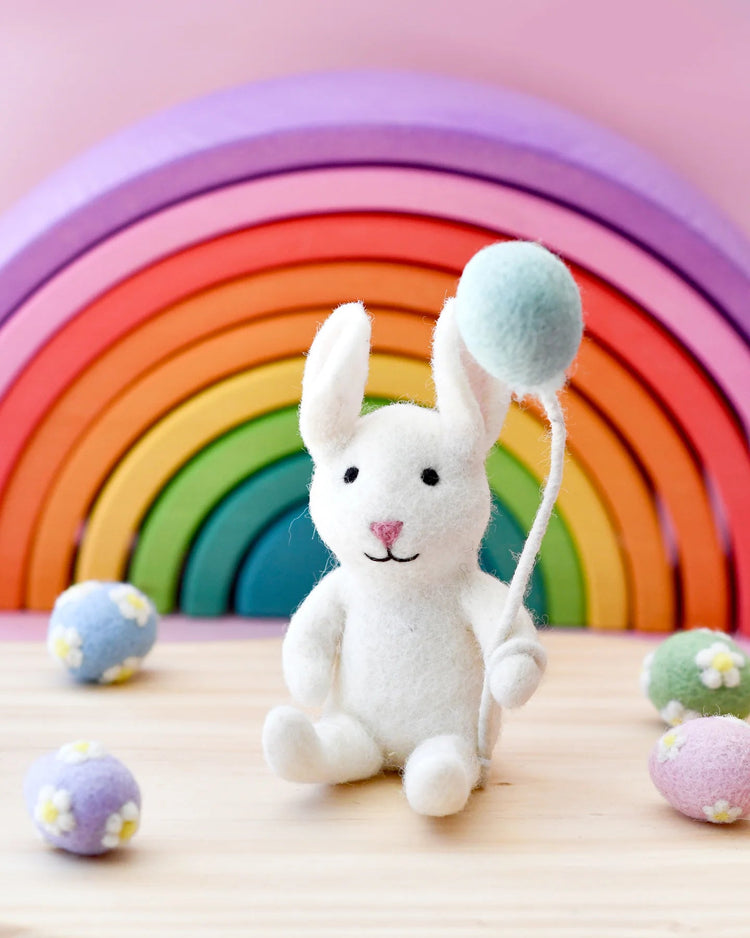 TARA TREASURES | FELT RABBIT WITH BALLOON TOY *PRE-ORDER* by TARA TREASURES - The Playful Collective