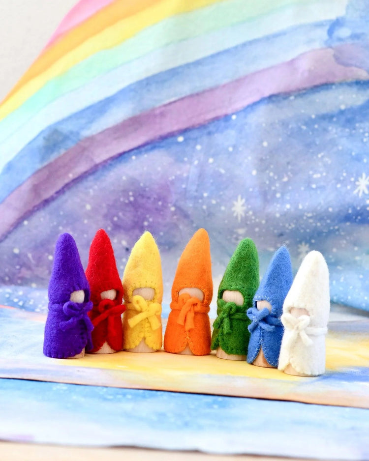 TARA TREASURES | FELT WALDORF COLOURS OF THE WEEK PEG DOLLS *PRE-ORDER* by TARA TREASURES - The Playful Collective