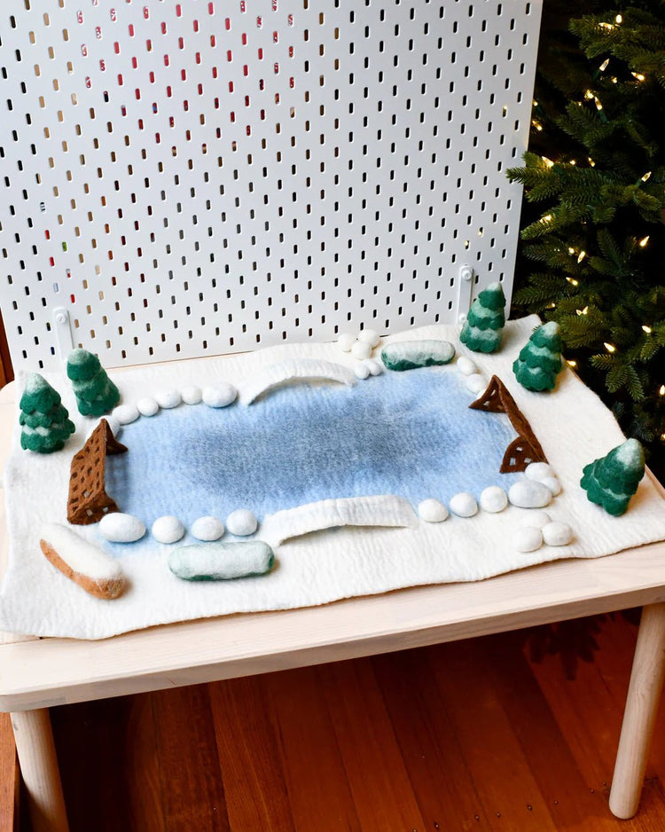 TARA TREASURES | LARGE SNOW ICE RINK PLAY MAT PLAYSCAPE by TARA TREASURES - The Playful Collective