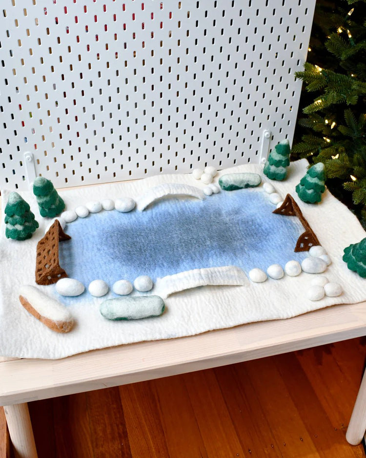 TARA TREASURES | LARGE SNOW ICE RINK PLAY MAT PLAYSCAPE by TARA TREASURES - The Playful Collective