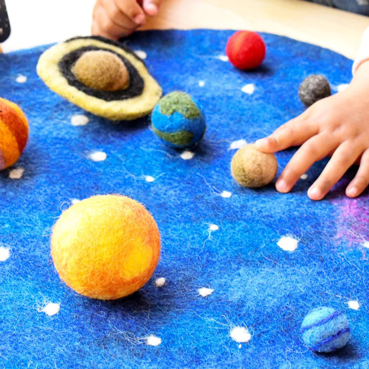 TARA TREASURES | SOLAR SYSTEM OUTER SPACE PLAY MAT PLAYSCAPE WITH FELT PLANETS by TARA TREASURES - The Playful Collective