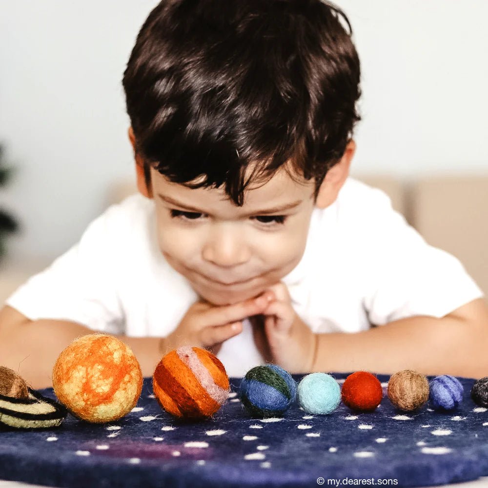 TARA TREASURES | SOLAR SYSTEM OUTER SPACE PLAY MAT PLAYSCAPE WITH FELT PLANETS by TARA TREASURES - The Playful Collective