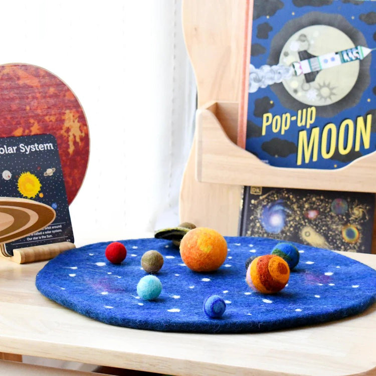 TARA TREASURES | SOLAR SYSTEM OUTER SPACE PLAY MAT PLAYSCAPE WITH FELT PLANETS by TARA TREASURES - The Playful Collective