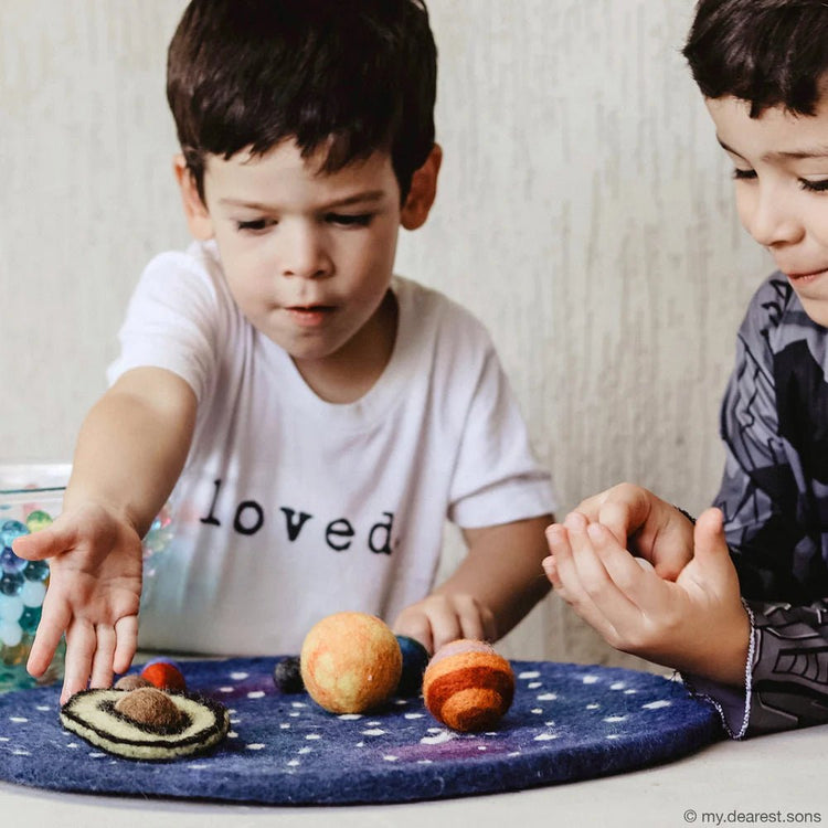 TARA TREASURES | SOLAR SYSTEM OUTER SPACE PLAY MAT PLAYSCAPE WITH FELT PLANETS by TARA TREASURES - The Playful Collective