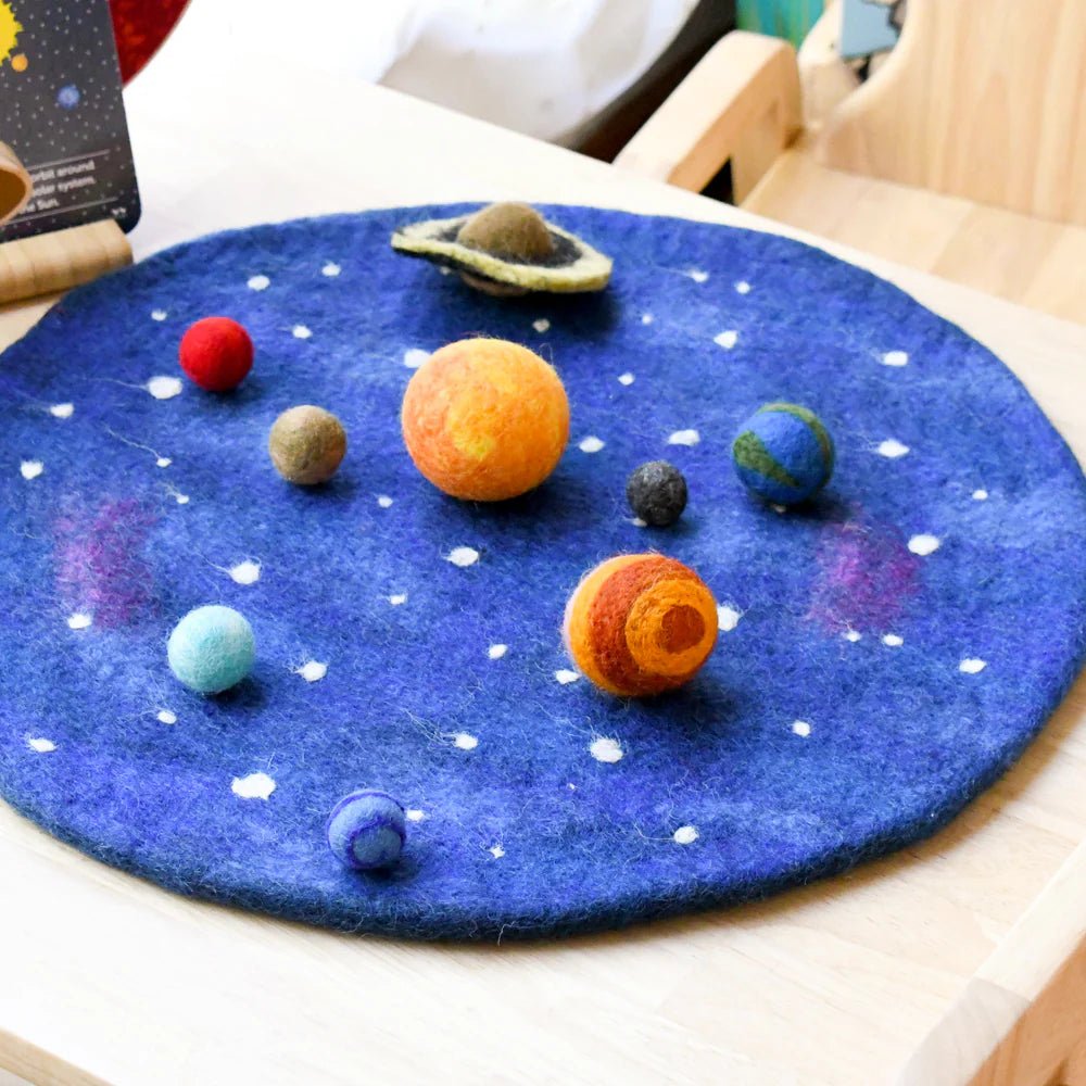 TARA TREASURES | SOLAR SYSTEM OUTER SPACE PLAY MAT PLAYSCAPE WITH FELT PLANETS by TARA TREASURES - The Playful Collective