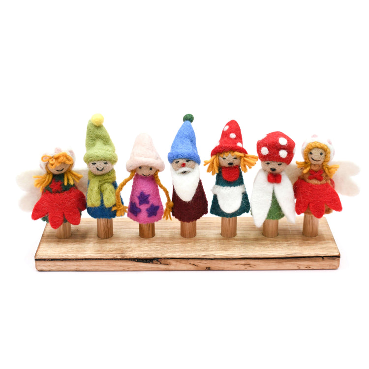 TARA TREASURES | WOODEN FINGER PUPPET STAND (7 RODS) by TARA TREASURES - The Playful Collective