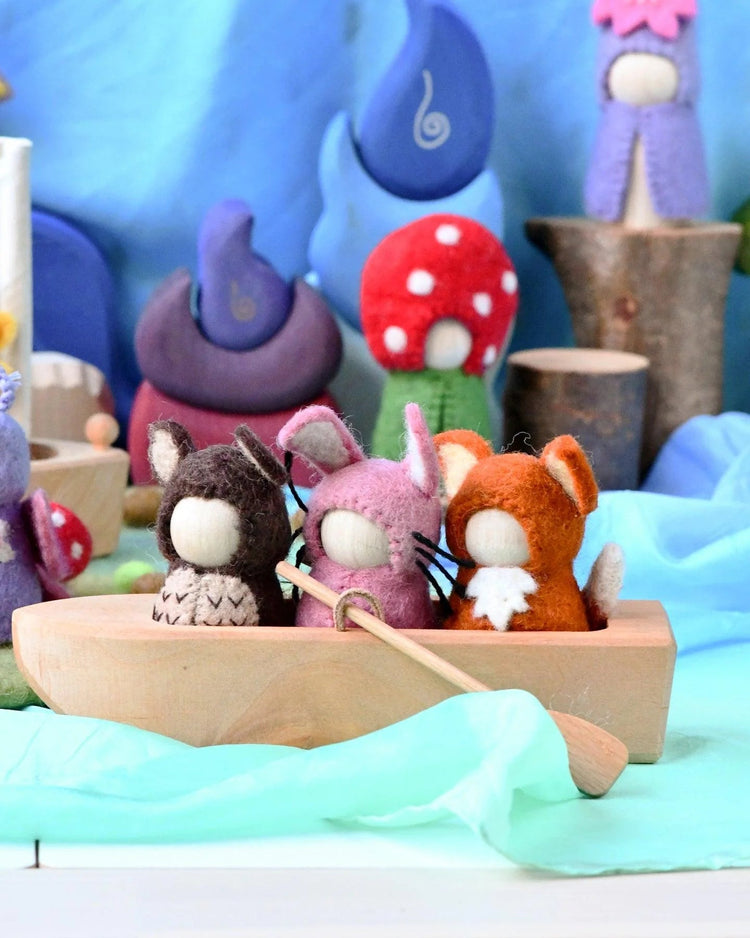 TARA TREASURES | WOODLAND PEG DOLL SET - BEAR, RABBIT & FOX by TARA TREASURES - The Playful Collective