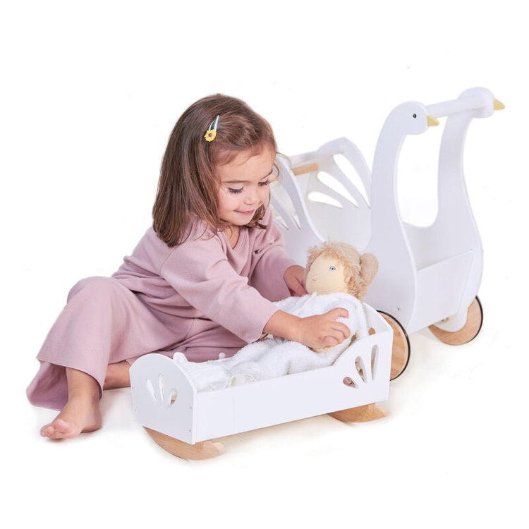TENDER LEAF TOYS | SWEET SWAN DOLLY BED by TENDER LEAF TOYS - The Playful Collective
