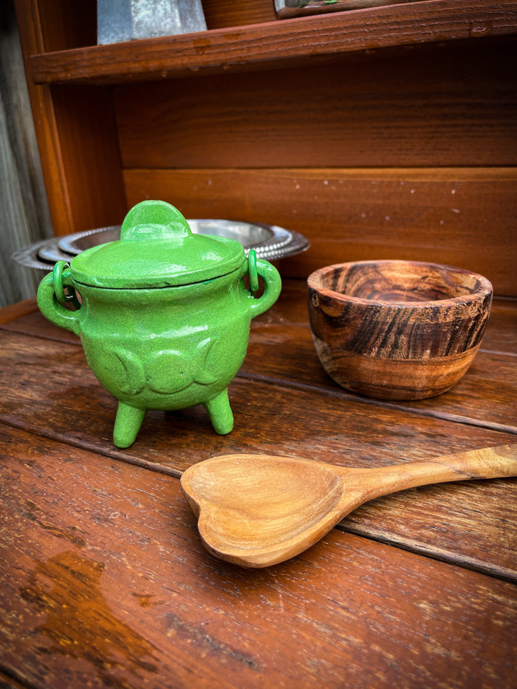THE PLAYFUL COLLECTIVE | MINI TRIPLE MOON CAST IRON CAULDRON - GREEN by THE PLAYFUL COLLECTIVE - The Playful Collective