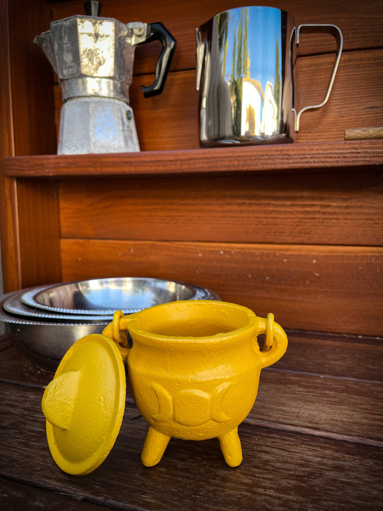 THE PLAYFUL COLLECTIVE | MINI TRIPLE MOON CAST IRON CAULDRON - YELLOW by THE PLAYFUL COLLECTIVE - The Playful Collective