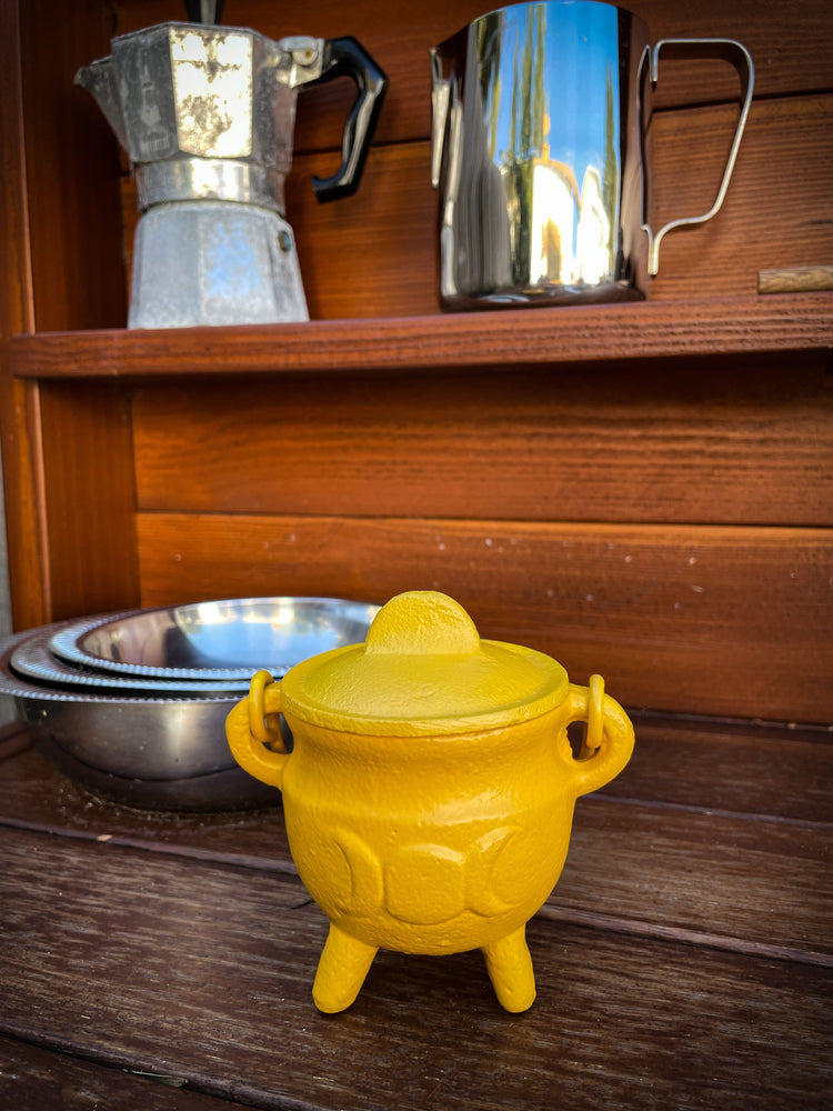 THE PLAYFUL COLLECTIVE | MINI TRIPLE MOON CAST IRON CAULDRON - YELLOW by THE PLAYFUL COLLECTIVE - The Playful Collective