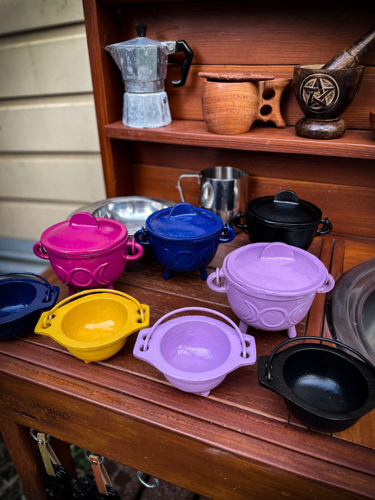 THE PLAYFUL COLLECTIVE | TRIPLE MOON CAST IRON CAULDRON - BLUE by THE PLAYFUL COLLECTIVE - The Playful Collective