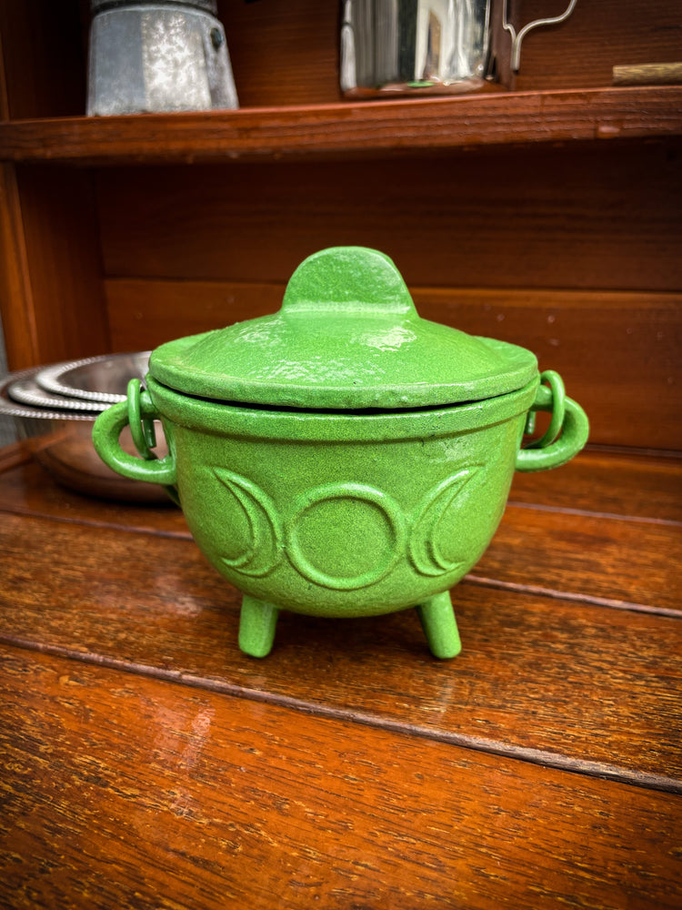 THE PLAYFUL COLLECTIVE | TRIPLE MOON CAST IRON CAULDRON - GREEN by THE PLAYFUL COLLECTIVE - The Playful Collective