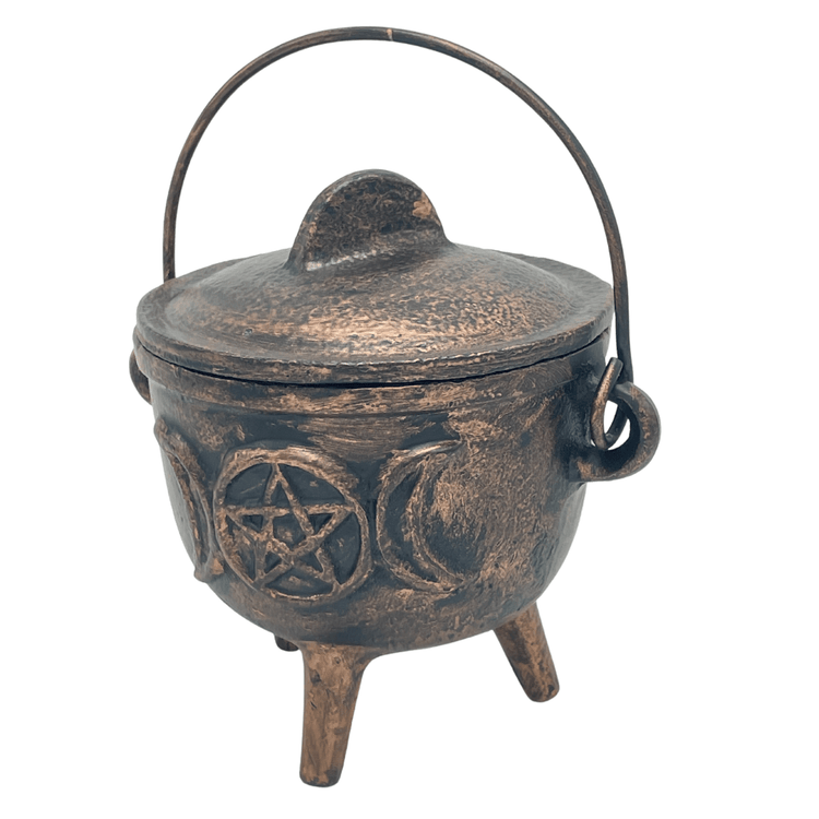 THE PLAYFUL COLLECTIVE | TRIPLE MOON PENTAGRAM CAST IRON CAULDRON - ANTIQUE by THE PLAYFUL COLLECTIVE - The Playful Collective