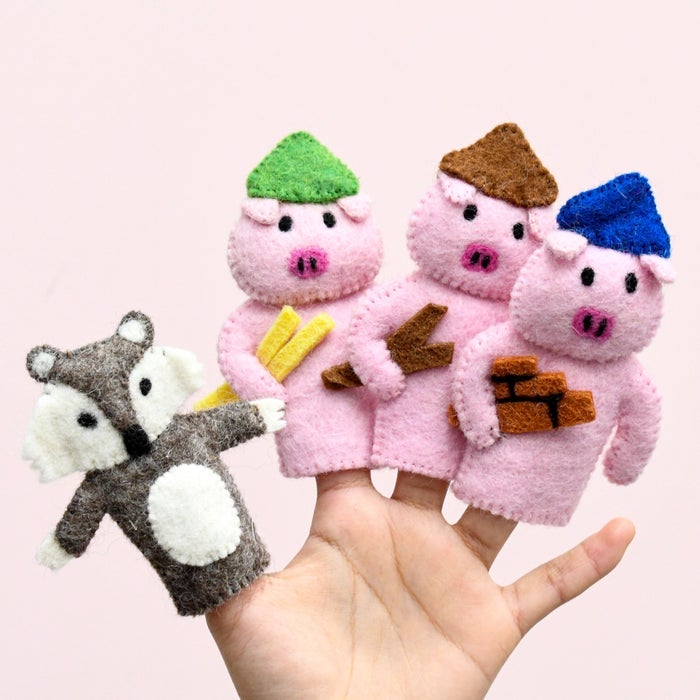 THE THREE LITTLE PIGS FINGER PUPPET SET by TARA TREASURES - The Playful Collective