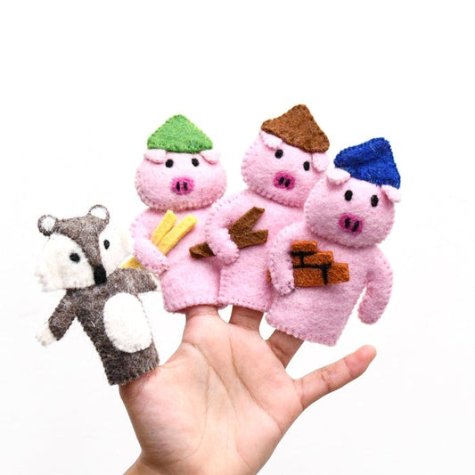 THE THREE LITTLE PIGS FINGER PUPPET SET by TARA TREASURES - The Playful Collective