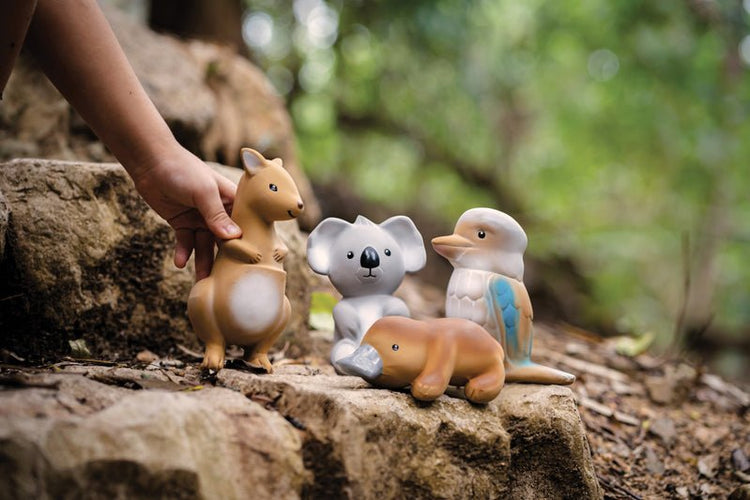 TIKIRI | NATURAL RUBBER BABY RATTLE & BATH TOY - KANGAROO by TIKIRI - The Playful Collective