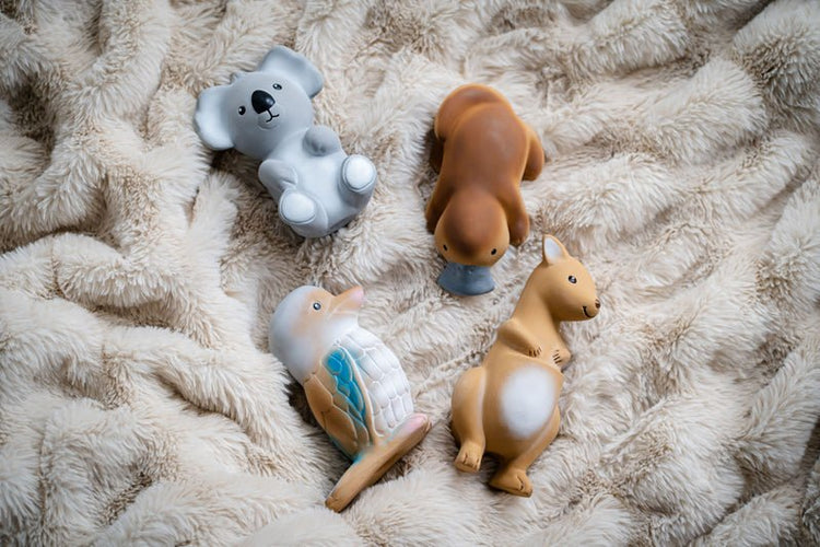 TIKIRI | NATURAL RUBBER BABY RATTLE & BATH TOY - KANGAROO by TIKIRI - The Playful Collective