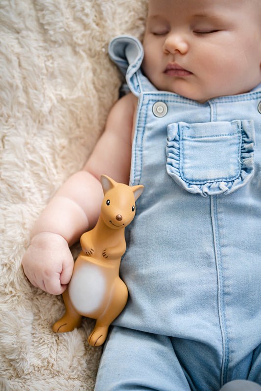 TIKIRI | NATURAL RUBBER BABY RATTLE & BATH TOY - KANGAROO by TIKIRI - The Playful Collective