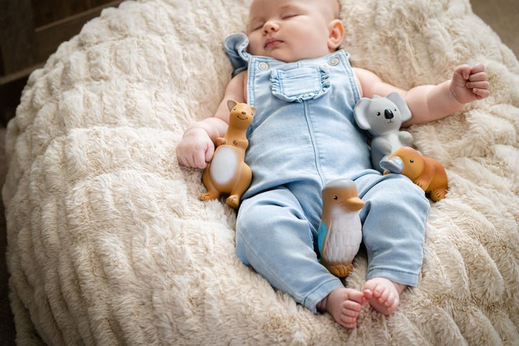 TIKIRI | NATURAL RUBBER BABY RATTLE & BATH TOY - KANGAROO by TIKIRI - The Playful Collective