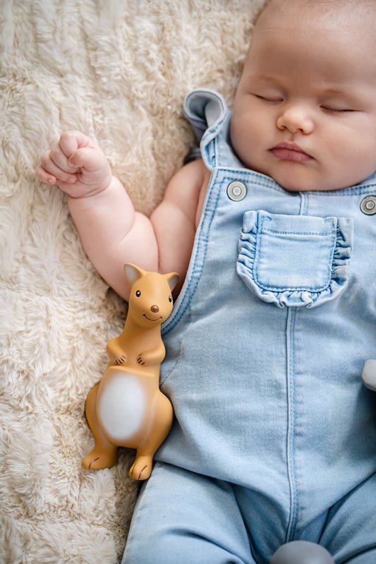TIKIRI | NATURAL RUBBER BABY RATTLE & BATH TOY - KANGAROO by TIKIRI - The Playful Collective