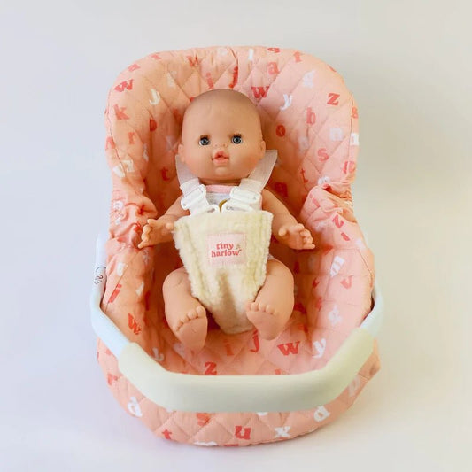 TINY HARLOW | DOLL'S CAR SEAT / CAPSULE - PEACHY ALPHABET by TINY HARLOW - The Playful Collective