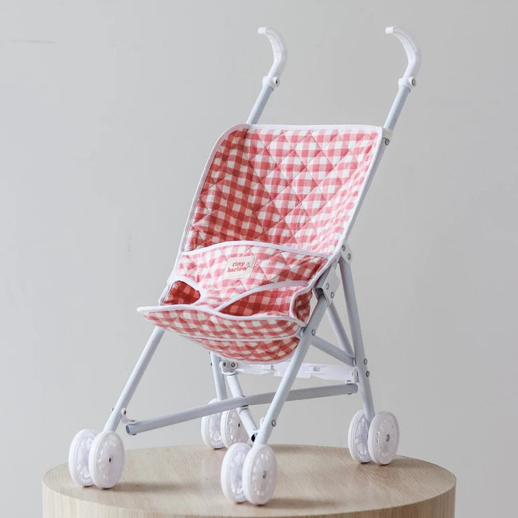 TINY HARLOW | FOLDING DOLL'S STROLLER 2.0 - PINK GINGHAM by TINY HARLOW - The Playful Collective