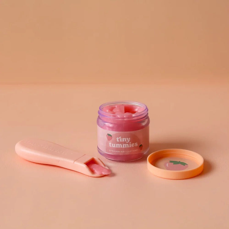 TINY HARLOW | TINY TUMMIES FOOD JAR & SPOON SET - STRAWBERRY CUSTARD by TINY HARLOW - The Playful Collective