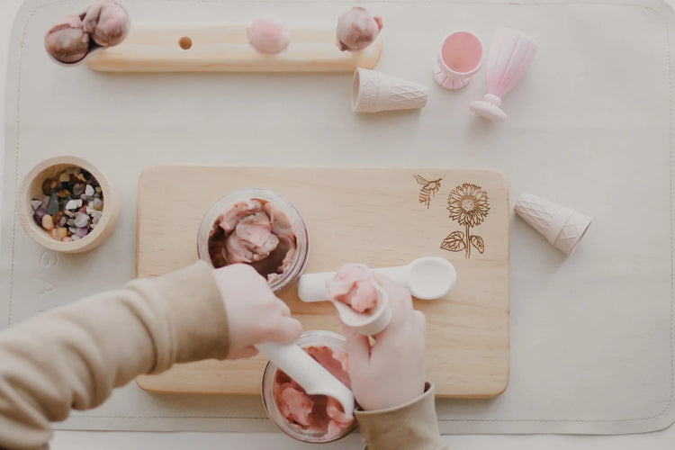 WOODEN ICE-CREAM CONE HOLDER - 4 HOLE by BEADIE BUG PLAY - The Playful Collective