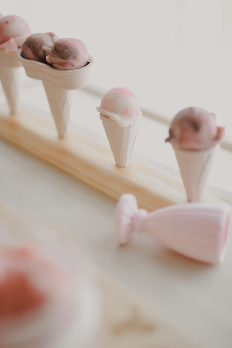 WOODEN ICE-CREAM CONE HOLDER - 4 HOLE by BEADIE BUG PLAY - The Playful Collective