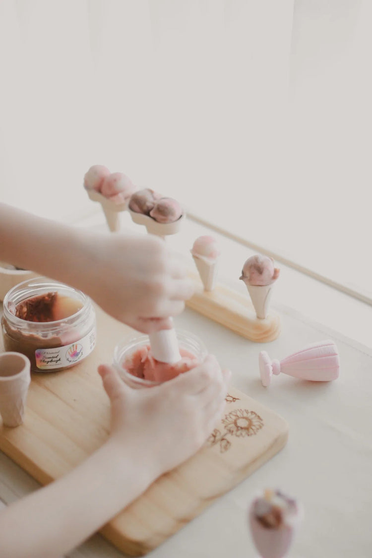 WOODEN ICE-CREAM CONE HOLDER - 4 HOLE by BEADIE BUG PLAY - The Playful Collective