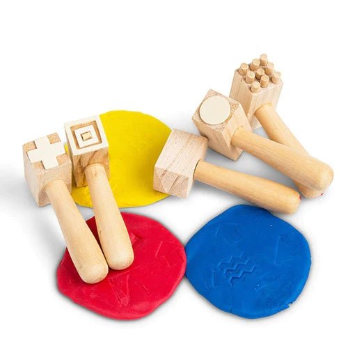 WOODEN PATTERN HAMMERS SET OF 5 by EDUCATIONAL COLOURS - The Playful Collective