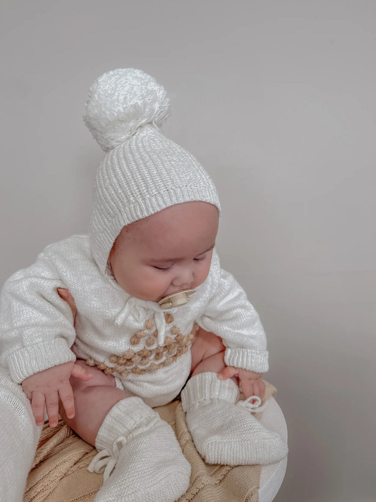 ZIGGY LOU | BONNET - COCONUT (POM POM) 0-3M by ZIGGY LOU - The Playful Collective