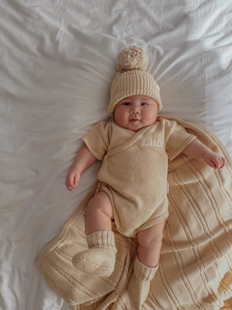 ZIGGY LOU | SUMMER KIMONO ROMPER - SAND FLECK NB by ZIGGY LOU - The Playful Collective