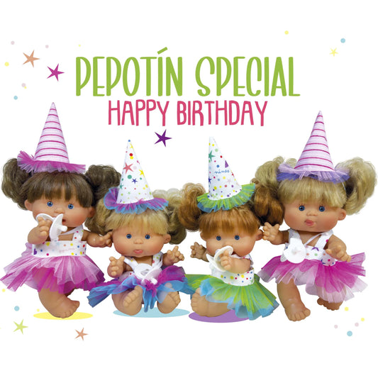 NINES D'ONIL | BABY DOLL PEPOTIN SPECIAL HAPPY BIRTHDAY (21CM)