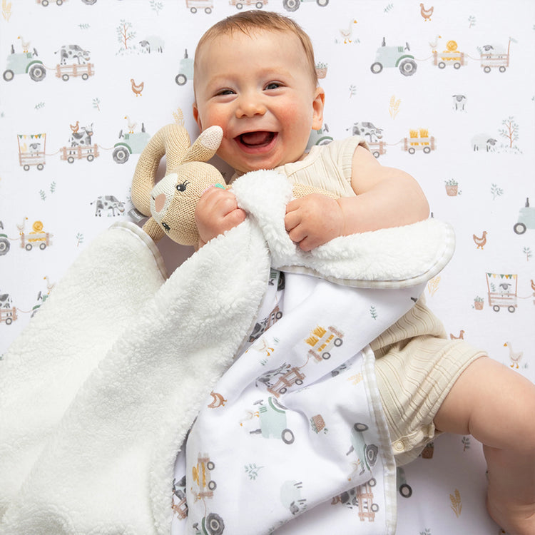 LIVING TEXTILES | KNITTED RING RATTLE - AMELIA THE BUNNY