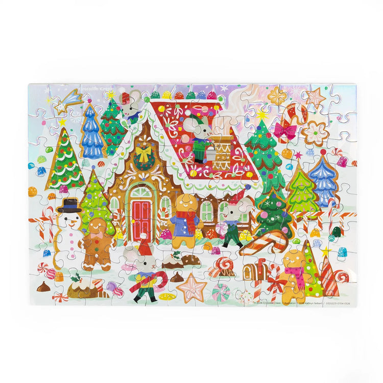 CROCODILE CREEK | HOLOGRAPHIC TUBE PUZZLE 100PC - GINGERBREAD HOUSE
