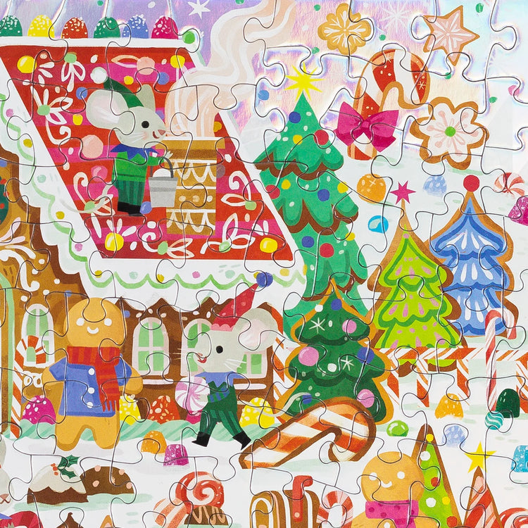 CROCODILE CREEK | HOLOGRAPHIC TUBE PUZZLE 100PC - GINGERBREAD HOUSE