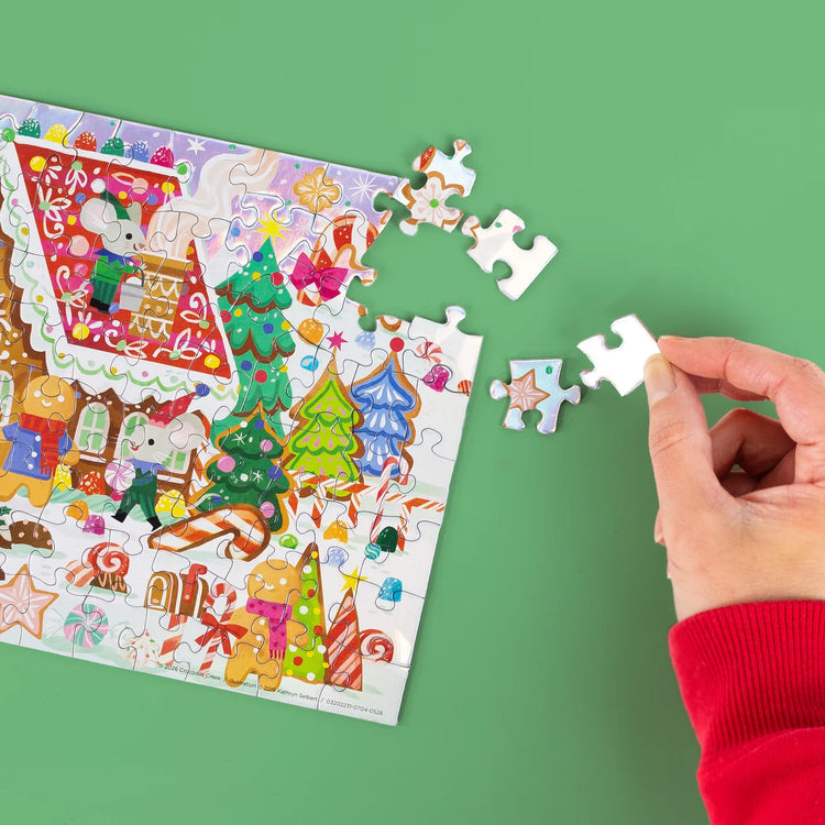 CROCODILE CREEK | HOLOGRAPHIC TUBE PUZZLE 100PC - GINGERBREAD HOUSE