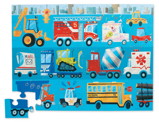 CROCODILE CREEK | CLASSIC FLOOR PUZZLE 36 PIECE - VEHICLES