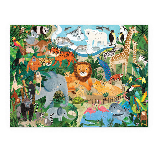 CROCODILE CREEK | LITTLE BUILDING PUZZLE 24 PC - ZOO