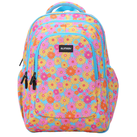 ALIMASY | LARGE/SCHOOL KIDS BACKPACK - DITSY DAISY FLOWERS *PRE-ORDER*